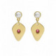 Greta irregular shape rose earrings in gold plating image