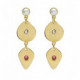 Greta triple crystal earrings in gold plating image