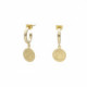 Greta coin hoop earrings in gold plating image