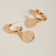 Greta coin hoop earrings in gold plating cover
