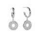 La Boheme round crystal hoop earrings in silver image