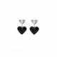 Cuore heart jet earrings in silver image