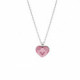 Collar corto corazón rosa elaborado en plata image