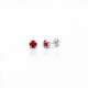Basic royal red earrings in silver