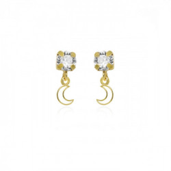 Selene moon crystal earrings in gold plating