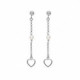 Me Enamora pearl chain earrings in silver image