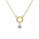 Zahara circle light sapphire necklace in gold plating image