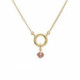 Zahara circle vintage rose necklace in gold plating image