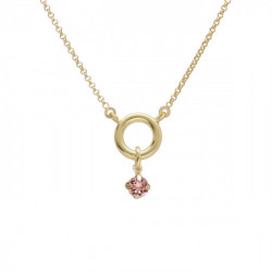 Zahara circle vintage rose necklace in gold plating
