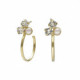 Perlite pearl and crystal crystal hoop earrings in gold plating image