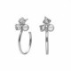 Perlite pearl and crystal crystal hoop earrings in silver image