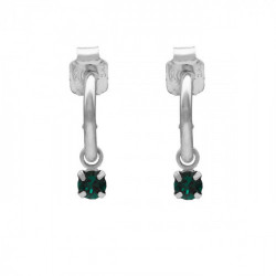 Charming stone emerald earrings in silver