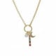 Charming motifs + moon crystal necklace in gold plating image