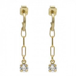 Charming crystal chain earrings in gold plating