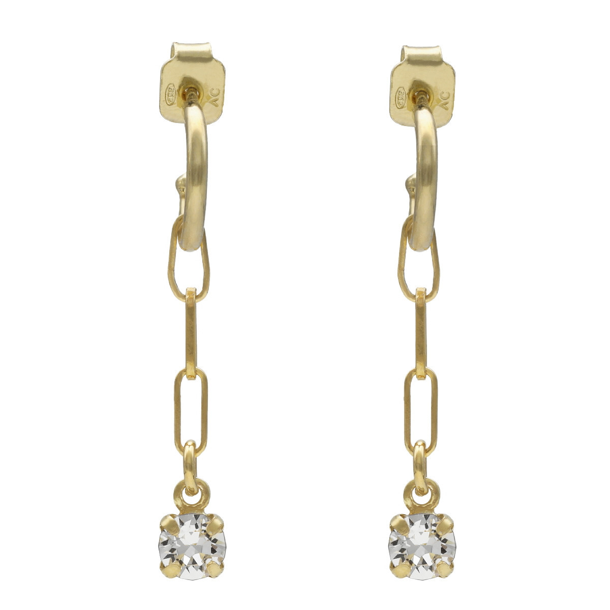 Buy HAPPY FRIDAYS 925 Silver Pleated Gold Drop Chain Earrings JW AR-G8406  2023 Online | ZALORA Philippines