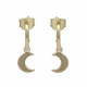 Charming moon crystal earrings in gold plating image