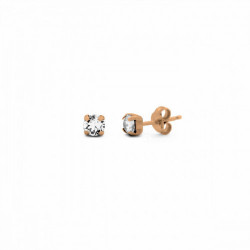 Celina round crystal earrings in rose gold plating