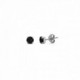 Pendientes botón círculo negro elaborados en plata image