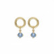 Zahara circle light sapphire earrings in gold plating image