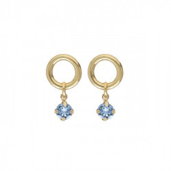 Zahara circle light sapphire earrings in gold plating