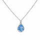 Essential tear aquamarine necklace in silver