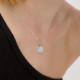 Zodiac gemini crystal necklace in silver cover