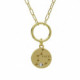 Zodiac pisces crystal necklace in gold plating image