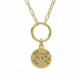 Zodiac sagittarius crystal necklace in gold plating image