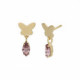 Cynthia Linet butterfly light amethyst earrings in gold plating image