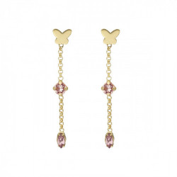 Cynthia Linet chain butterfly light amethyst earrings in gold plating