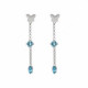 Cynthia Linet chain butterfly aquamarine earrings in silver image