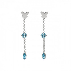Cynthia Linet chain butterfly aquamarine earrings in silver