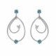 Cynthia Linet drop butterfly aquamarine earrings in silver image