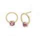 Cynthia Linet circle light amethyst earrings in gold plating image