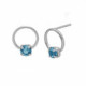 Cynthia Linet circle aquamarine earrings in silver in gold plating image