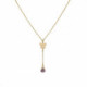 Cynthia Linet butterfly light amethyst tie necklaces in gold plating image
