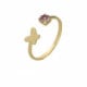 Cynthia Linet butterfly light amethyst ring in gold plating image