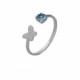 Cynthia Linet butterfly aquamarine ring in silver image