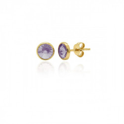 Basic XS crystal violet earrings in gold plating