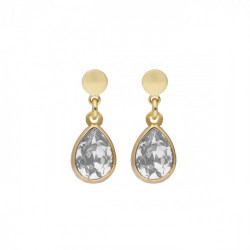 Essential XS tear crystal dangle earrings in gold plating