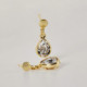 Essential XS tear crystal dangle earrings in gold plating cover