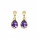 Essential XS tear tanzanite dangle earrings in gold plating image