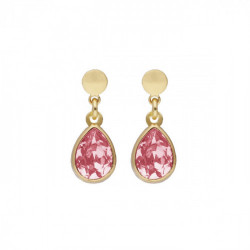 Essential XS tear light rose dangle earrings in gold plating