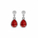 Essential XS tear scarlet dangle earrings in silver image