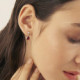 Essential XS tear scarlet dangle earrings in silver cover