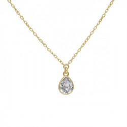Essential XS tear crystal necklace in gold plating