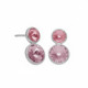Basic XS double crystal light rose and light amethyst earrings in silver image
