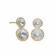 Basic XS double crystal crystal earrings in gold plating image