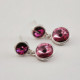 Basic XS double crystal fuchsia and rose dangle earrings in silver cover