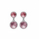Basic XS double crystal light rose and light amethyst dangle earrings in silver image